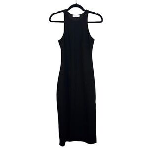 MNG by Mango Black Bodycon Midi Dress Size Small